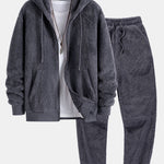 Teddy Zip Up Hooded Coat & Teddy Jogger Pants