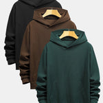 3 Pieces Basic Knitted Ribbed Hoodies
