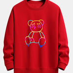 Gradient Dissolving Bear Print Relax Fit Sweatshirt