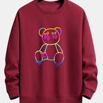 Gradient Dissolving Bear Print Relax Fit Sweatshirt