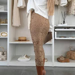 Lesia Floral Lace High Rise Slit Stretch Midi Skirt
