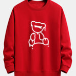 Line Bear Print Relax Fit Sweatshirt