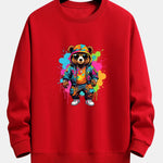 Splash Colorful Bear Print Relax Fit Sweatshirt