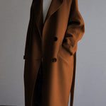 Urban Loose Solid Color Belted Woolen Coat