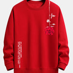 Slogan Rose Print Relax Fit Sweatshirt