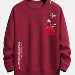 Slogan Rose Print Relax Fit Sweatshirt