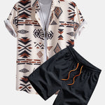 Aztec Geometric Print Shirt & Swim Shorts