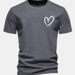 Regular Fit Heart Print Cotton T-Shirt
