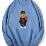 Basketball Bear Print Cotton Sweatshirt