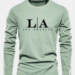 Long Sleeve Los Angeles Print Cotton T-Shirt