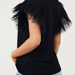 Margovil Round Neck Polka Dot Ruffle Short Sleeves Top