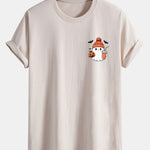 Regular Fit Halloween Ghost Pumpkin Print Cotton T-Shirt