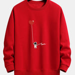 Heart Astronaut Print Relax Fit Sweatshirt
