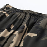 Camouflage Bear Print Drop Shoulder Oversize T-Shirt & Drawstring Cargo Shorts