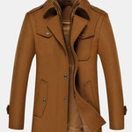 Double Layer Detachable Neck Woolen Coat