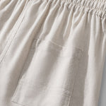 Waffle Button Up Shirt & Linen Cotton Blend Drawstring Shorts