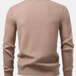 Ribbed Henley Neck Sweater