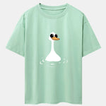 Sunglasses Goose Print Drop Shoulder Oversize T-Shirt
