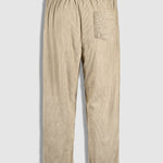 Men's textured plaid terry casual long-sleeved shirt and corduroy pants set
