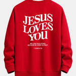 Jesus Loves You Back Print Relax Fit Sweatshirt