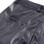Ruched PU Leather Pants