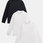 3 Pieces Basic Long Sleeve Mock Neck T-Shirt
