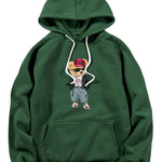 Hip Hop Style Bear Print Hoodie