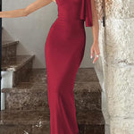 Margovil Elegant Sleeveless Tie Shoulder Bodycon Maxi Dress
