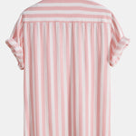 Striped Stand Collar Shirt & Swim Shorts