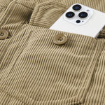 Teddy Fleece Lined Button Up Corduroy Jacket