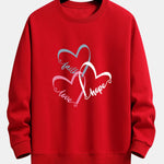 Heart Slogan Print Relax Fit Sweatshirt