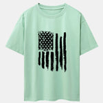 American Flag Print Drop Shoulder Oversize T-Shirt