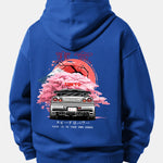Tokyo Cherry Blossoms Car Print Relax Fit Hoodie