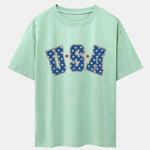 USA Print Drop Shoulder Oversize T-Shirt