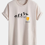 Regular Fit Beer Weekly Evolution Print Cotton T-Shirt