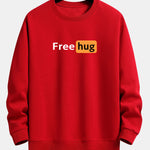 Free Hug Print Relax Fit Sweatshirt