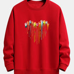 Dissolving Paw Heart Print Relax Fit Sweatshirt
