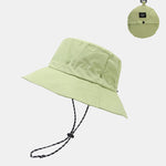Stowable Quick-drying Bucket Hat With Chin Strap