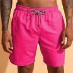 3 Pieces Contrast Waistband Swim Shorts