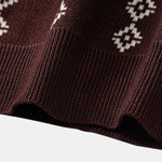 Geometric Knit V Neck Polo Shirt & Slim Fit Tapered Trousers