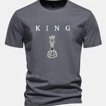 Regular Fit King Chess Print Cotton T-Shirt