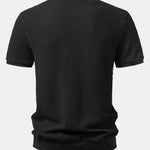 Short Sleeve Waffle Ribbed Hem T-Shirt