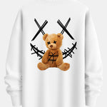 Graffiti Smiley Bear Print Relax Fit Sweatshirt