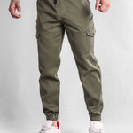Long Line Textured Hooded Sweater & Chino Cargo Jogger Pants
