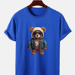 Bear In Leather Jacket Print T-Shirt