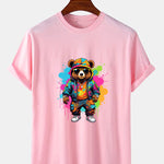 Splash Colorful Bear Print T-Shirt