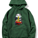 Panda Eating Ramen Print Hoodie