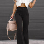 Margovil One Button Corduroy Flare Pants with Pockets