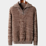PURE EXTRA-FINE MERINO WOOL HALF ZIP SWEATER