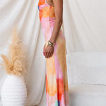 Spaghetti Strap Printed Bodycon Maxi Dress